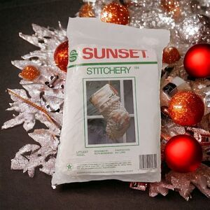 Sunset Stitchery Christmas Stocking Kit Littlest Angel Cross Stitch NEW Vintage.